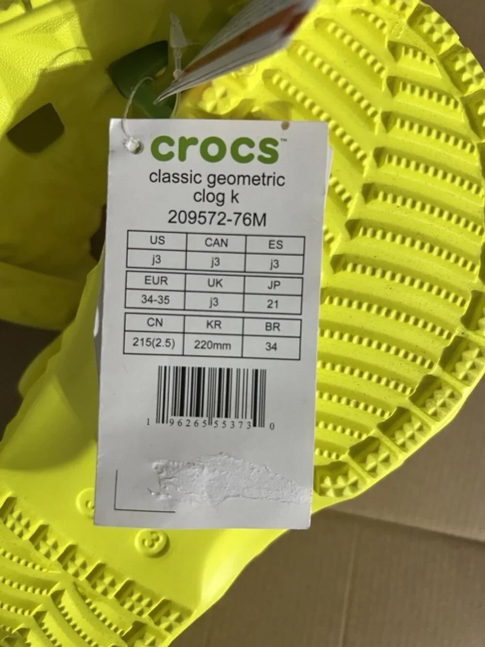 Crocs Pre-School Geometric Clog Color Acidity Size 3
